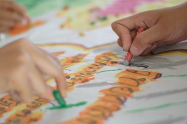 Soyut bir yalan boya kalemi