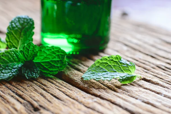 Bir tablo üzerinde taze nane