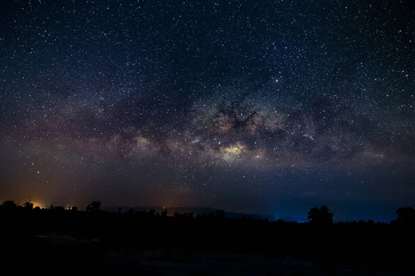 Piękna Mleczna Droga Ciemną Noc Zdjęcie Stockowe