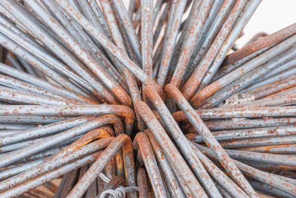 Stahlstange auf Baustelle — Stockfoto