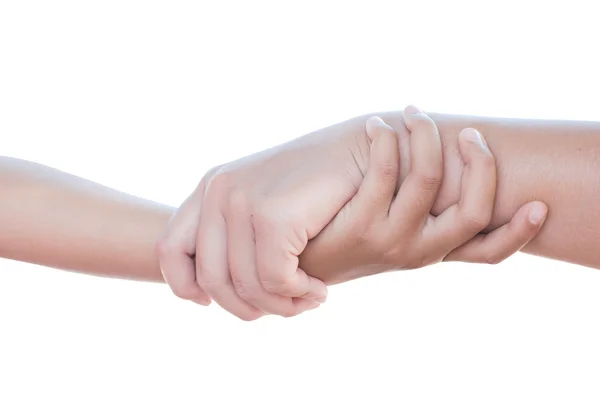 Hand touches hand — Stock Photo, Image