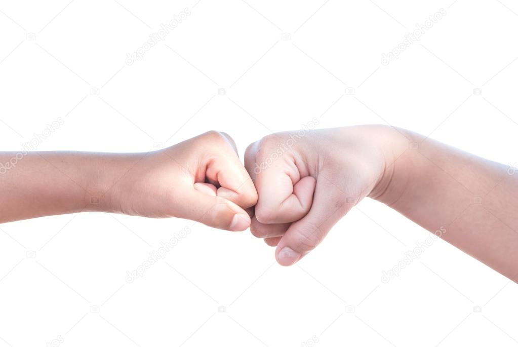 Imágenes chocando manos Dos manos chocan — Foto de stock