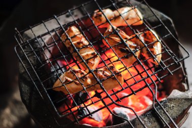 taze kalamar Barbekü Izgara