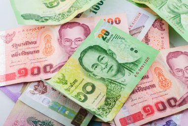 Tayland para birimi Baht banknotların arka plan