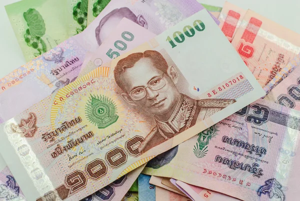 Tailandia moneda de fondo de los billetes Baht —  Fotos de Stock