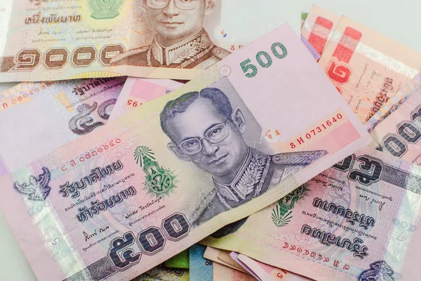 Thajsko měnu Baht bankovky zázemí — Stock fotografie