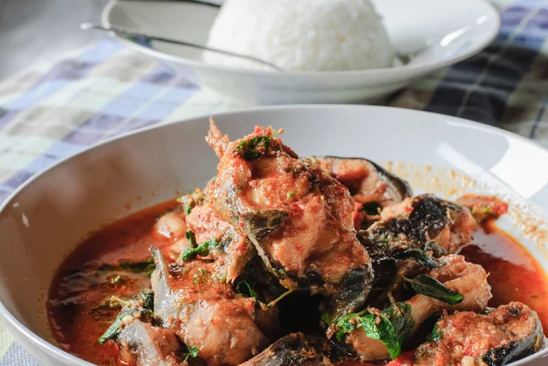 Santed manger du poisson avec de la pâte de piment — Photo