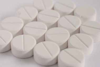 Beyaz yuvarlak tıp tablo