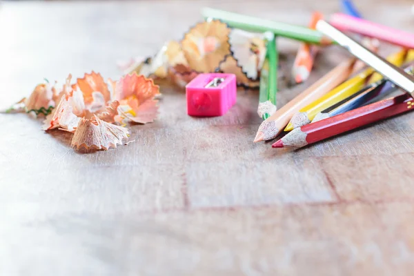 Wooden colorful pencils — Stock Photo, Image