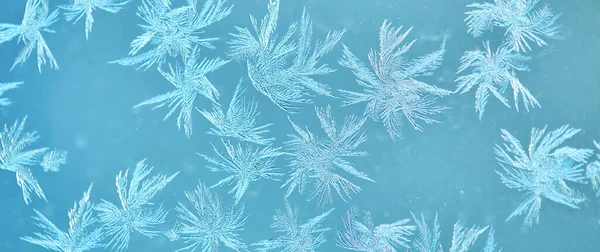 Macro Shot Snowflakes Blue Background — Stock Photo, Image