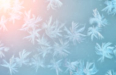 Mavi arkaplanda kar tanelerinin makro görüntüsü