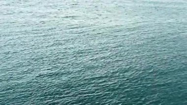 Sakin deniz yüzeyi ve hafif rüzgar dalgaları. Yüksek kalite 4k görüntü