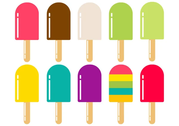 Ice Cream Design Various Flavors Bright Colors Sweet Colors — Stock Vector
