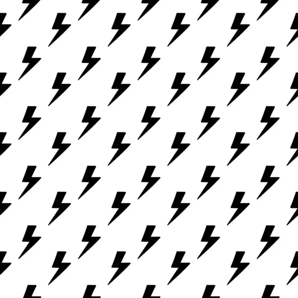 Nahtloses Muster Mit Blitz Design Auf Weißem Hintergrund Und Schwarzem — Stockvektor