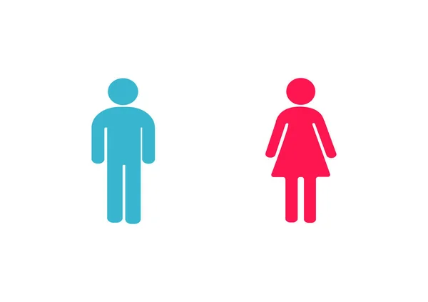 Männliche Und Weibliche Toilettensymbole Blau Für Männer Und Rosa Für — Stockvektor