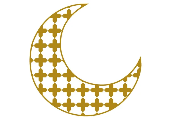 Lua Com Padrão Árabe Ouro — Vetor de Stock