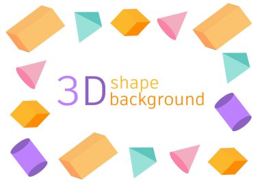 The background of colorful 3d shapes with bright and beautiful colors