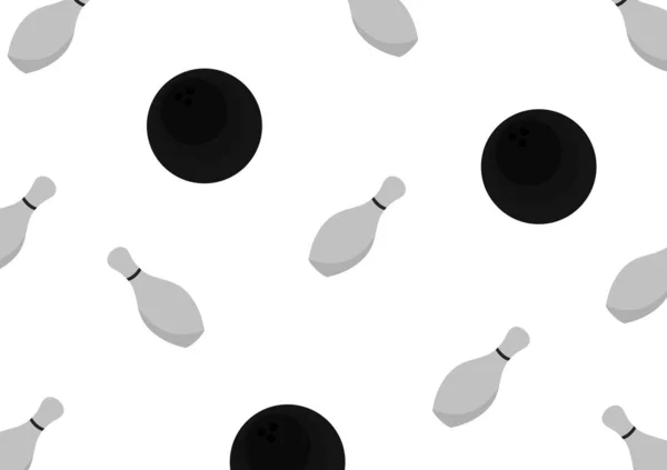 Візерунок Спортивною Темою Боулінгу Дизайном Шпильки Боулінгу Ячем Боулінгу — стоковий вектор