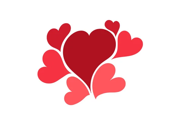 Ілюстрація Дизайну Серця Красивою Сумішшю Червоних Рожевих Кольорів — стоковий вектор