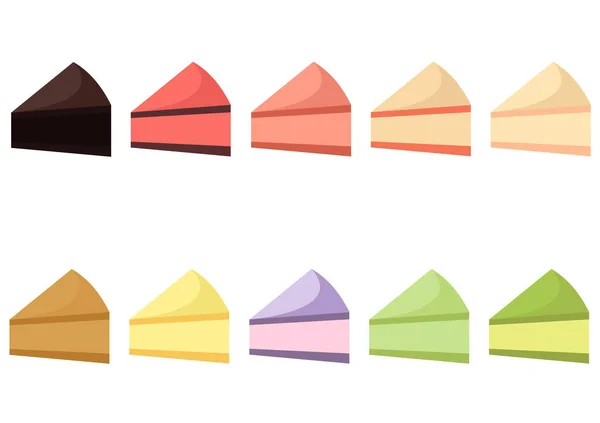 Illustration Cakes Various Flavors Bright Colors — Stock vektor