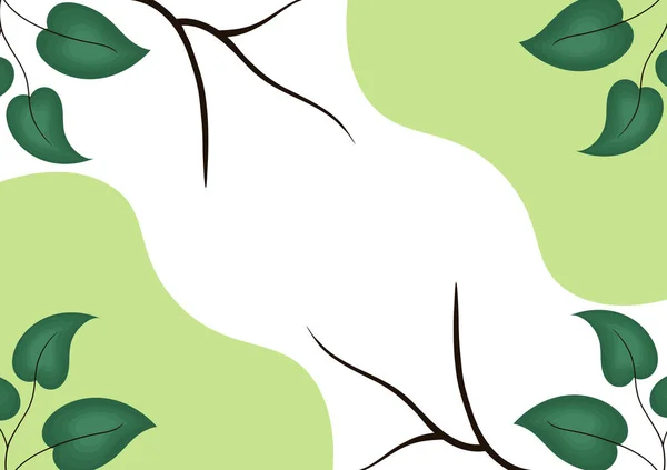 Fond Avec Thème Naturel Avec Conception Feuilles Vert Frais — Image vectorielle