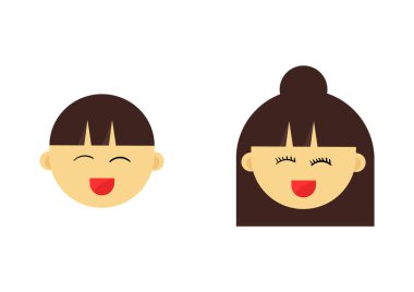 Kız ve oğlanın güzel ve sevimli yüzleri olan karakterleri resmedilmiş hali.