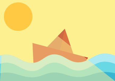 Basit ve modern tasarımı olan kağıt tekne çizimi