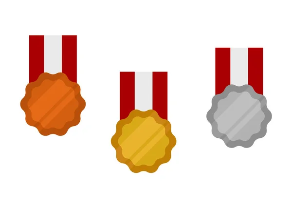 Illustration Gold Medal Champion Silver Champion Bronze Champion — Stock Vector