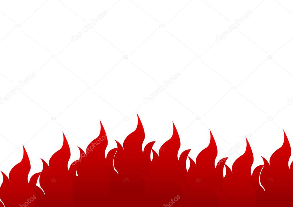 blazing fire background with red gradient and white background
