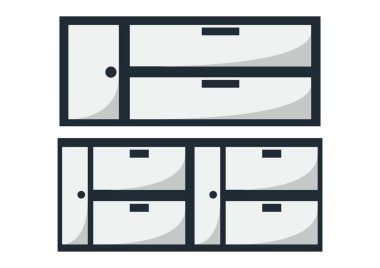 Modern tasarımı olan iki farklı gardırop tasarımı.