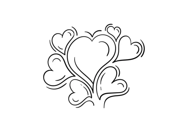 Corazón Dibujado Mano Sobre Tema Del Amor Sobre Fondo Blanco — Vector de stock