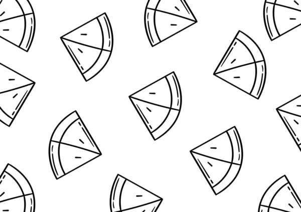 Pastèque Motif Dessiné Main Sur Fond Blanc — Image vectorielle