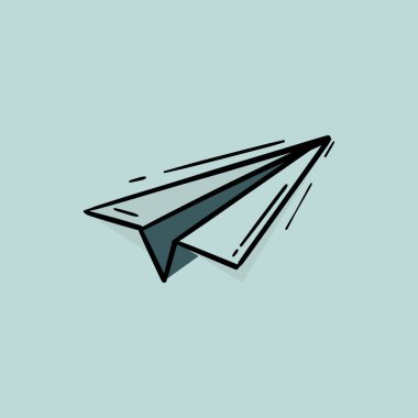 Basit ve modern tasarımı olan kağıt uçak çizimleri