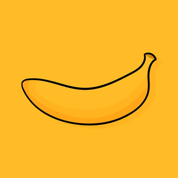 黄色背景上的香蕉手绘图解 图案简洁而现代 — 图库矢量图片
