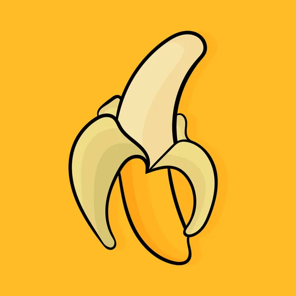 黄色背景上的香蕉手绘图解 图案简洁而现代 — 图库矢量图片
