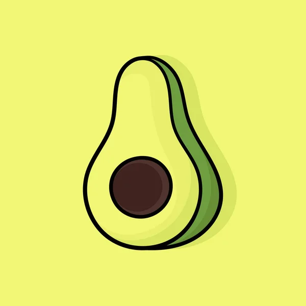 Met Hand Getekend Illustratie Van Avocado Heldere Frisse Groene Kleur — Stockvector