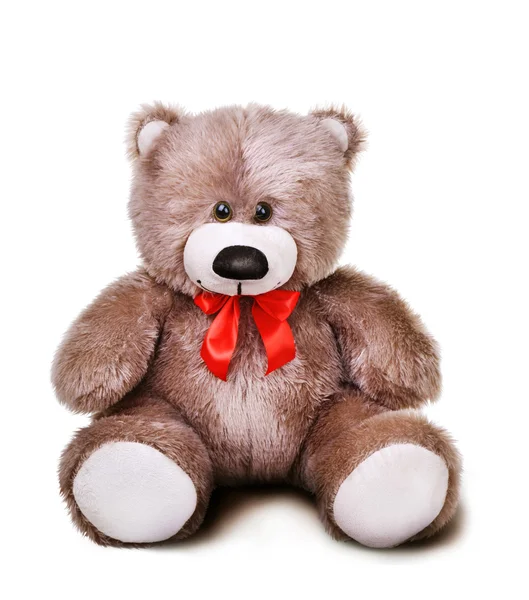 Іграшка м'який плюшевий ведмедик з бантом — стокове фото