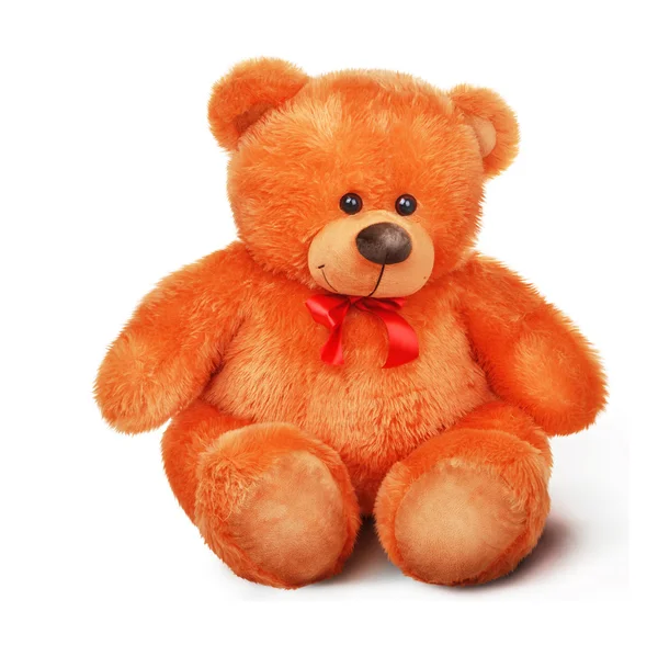 Toy soft teddy bear with bow Stock Photo