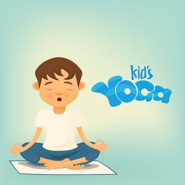 Lotus poz siting çocuk. Çocuklar yoga kavramı