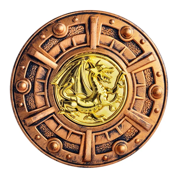 Old decorative bronze shield — Stock Photo, Image