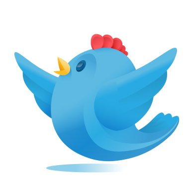 Basit mavi kuş logosu öğesi