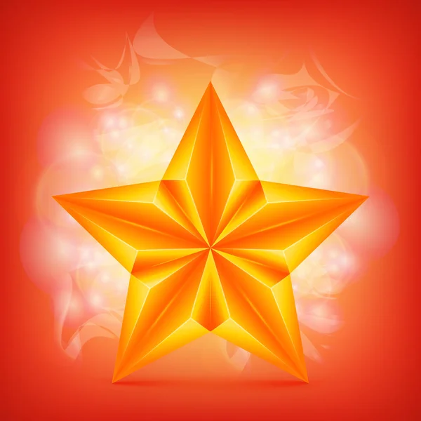 Estrela dourada sobre abstrato fundo brilhante — Vetor de Stock