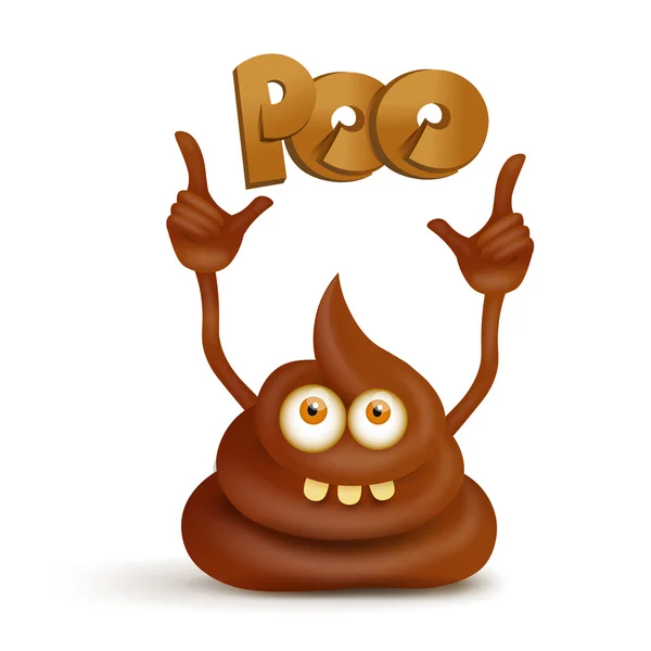 Funny cartoon poop cut emoji character — Stock Vector