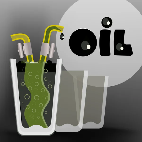 页岩油的概念。石油鸡尾酒隐喻 — 图库矢量图片