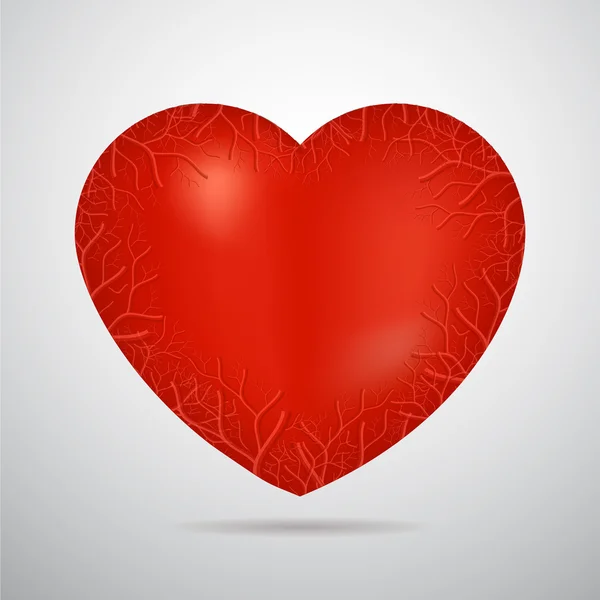 Día de San Valentín corazón inusual con vascular — Vector de stock