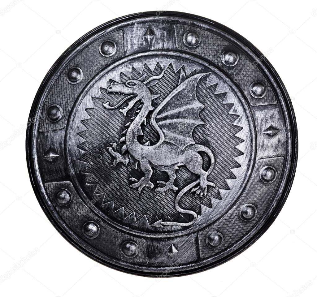 Round shield with dragon sign