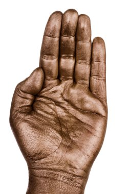 El hareketi beyaz arkaplanda izole edildi