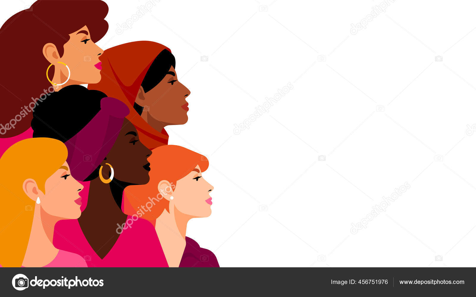Different is beautiful. Leading women. Понятия женщины и девушки. International women's Day. Клип вектор.