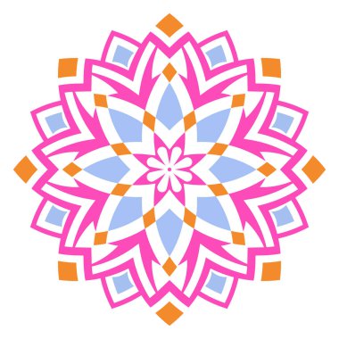 Mandala. Vektör dekoratif elementler. Oriental desen, vektör çizimi. Renkli mandala. Boyama kitabı, dövme, tebrik kartı, yoga ve meditasyon için tasarım.