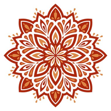 Mandala. Vektör dekoratif elementler. Oriental desen, vektör çizimi. Renkli mandala. Boyama kitabı, dövme, tebrik kartı, yoga ve meditasyon için tasarım.